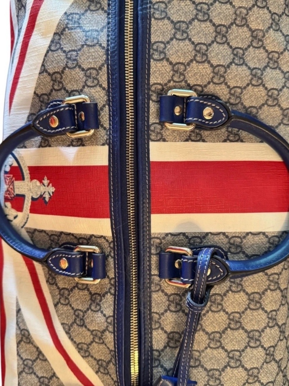 RARE Gucci Union Jack Boston Bag UK Flag 2009 Sloaney Bag London Exclusive - Picture 10 of 15